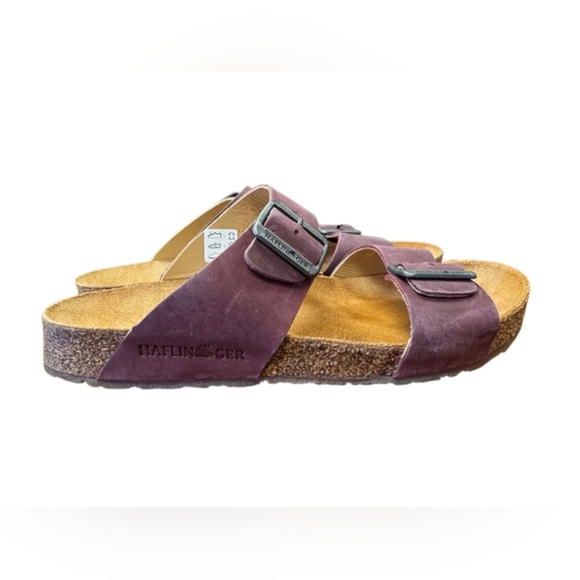 Haflinger Sandal Burgundy Double Strap Leather EUC Size 40 - Picture 3 of 9